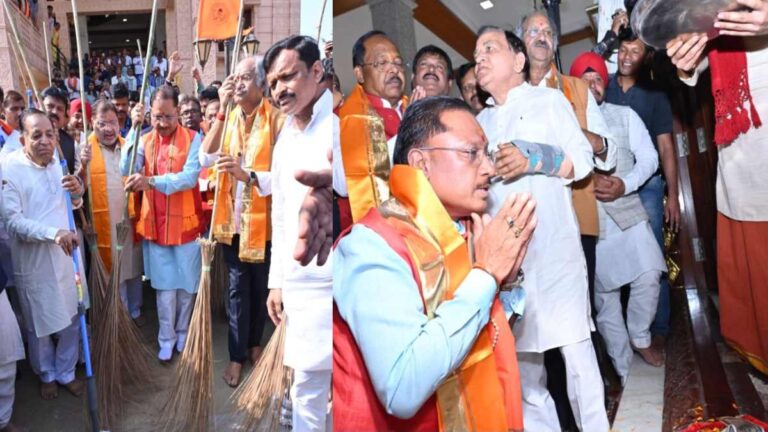 CG NEWS: मुख्यमंत्री विष्णुदेव साय ने राम मंदिर में की साफ सफाई, सांसद सुनील सोनी और मंत्रियों ने भी लगाया झाड़ू-पोछा