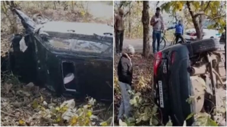 ACCIDENT NEWS: तेज रफ्तार कार पेड़ से टकराई, दो की मौके पर मौत, वाहन के उड़े परखच्चे